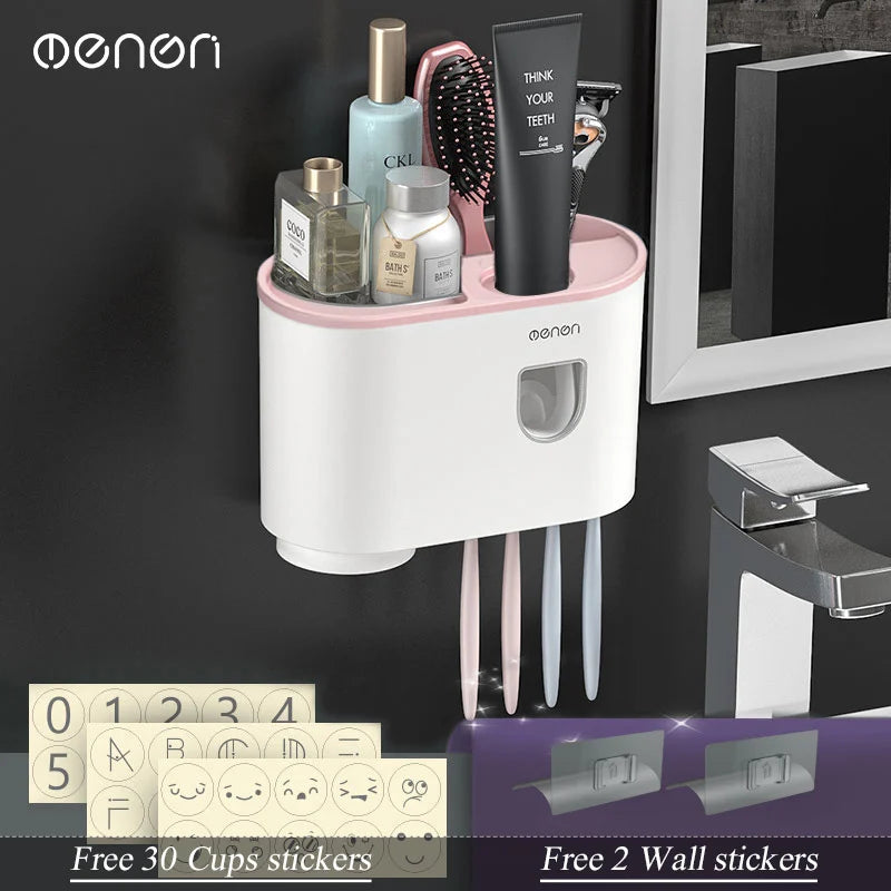 Magnetic Wall Toothbrush Holder Set - The Charming Comfort