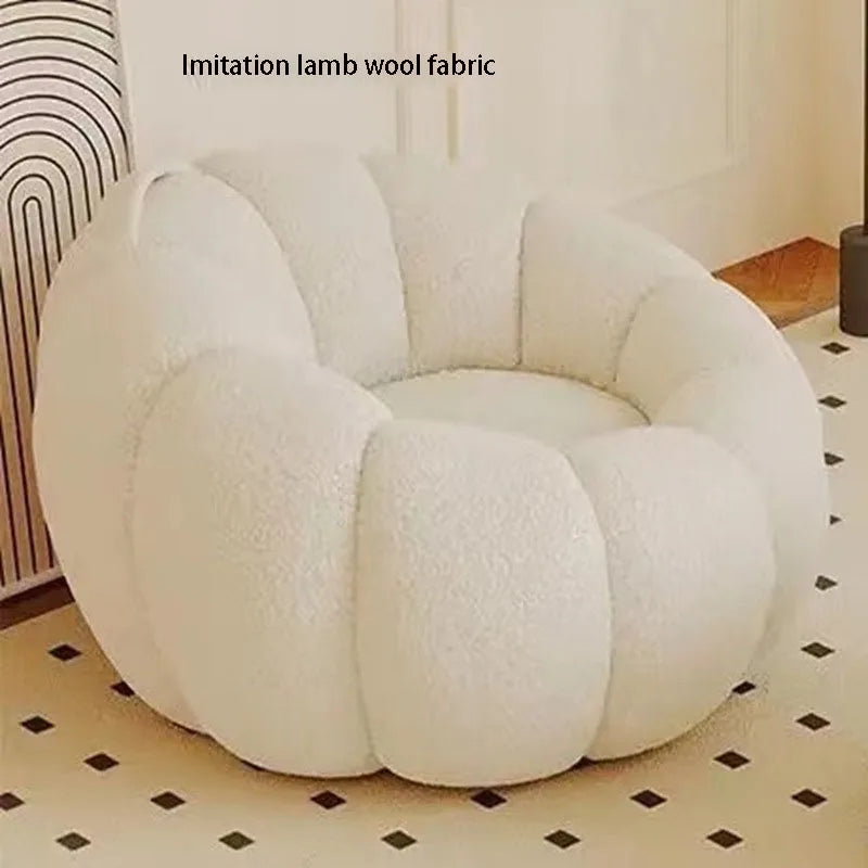 "Cozy Cream Pumpkin Sofa Chair" - The Charming Comfort