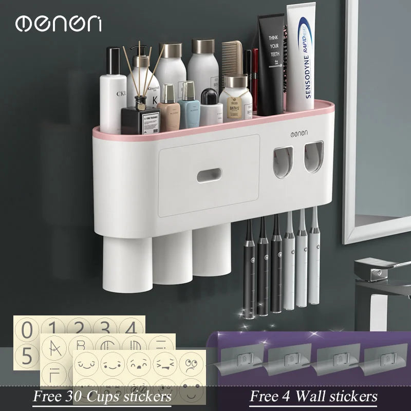 Magnetic Wall Toothbrush Holder Set - The Charming Comfort