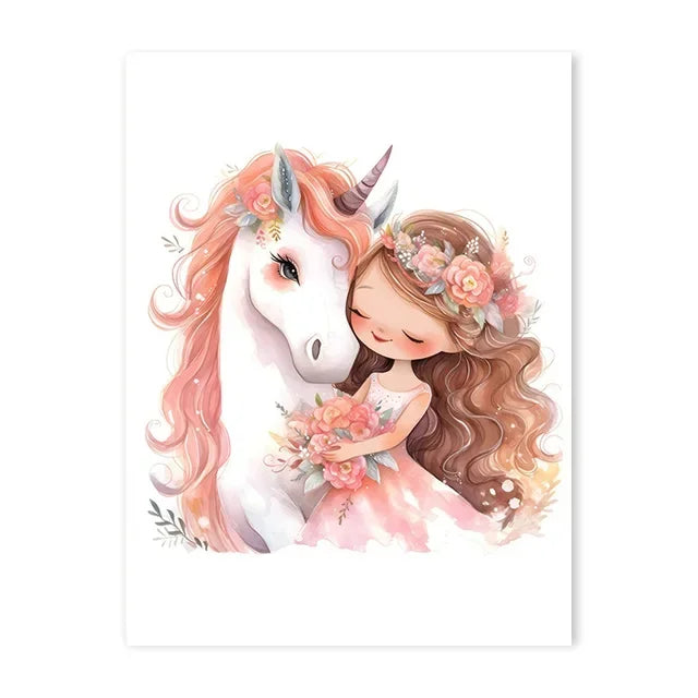 Personalized Ballerina Unicorn Wall Art