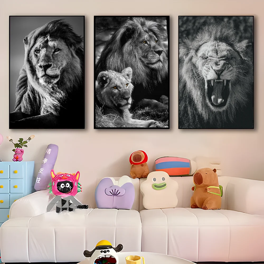 "Vintage Lion Retro Kraft Stickers"