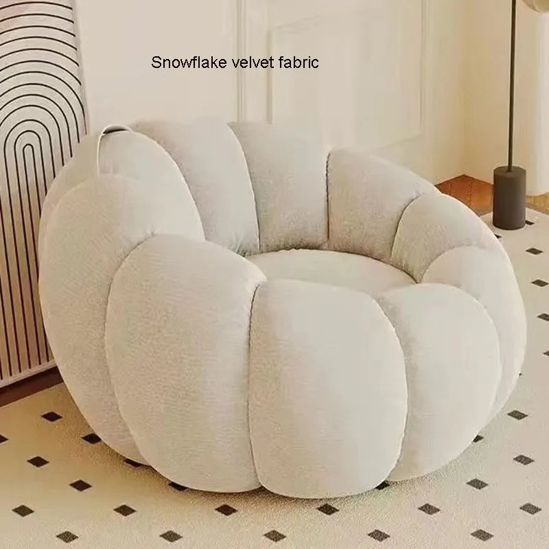 "Cozy Cream Pumpkin Sofa Chair" - The Charming Comfort