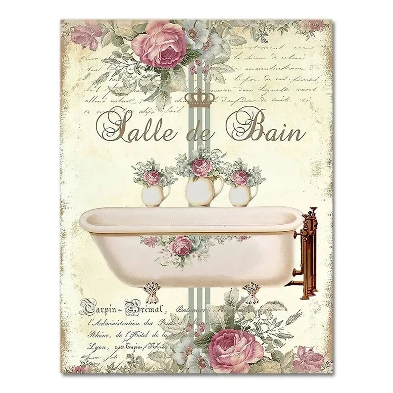 Vintage French Bathtub Wall Art