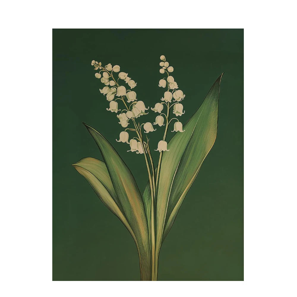 Boho Emerald Green Flower Art