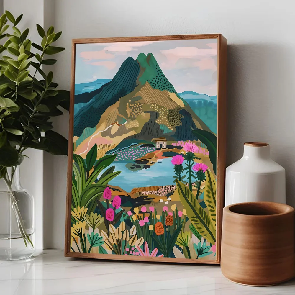 "Colorful Mountain Lake Art Print"