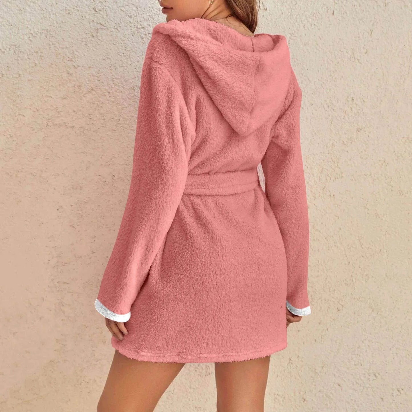Cozy Fleece Hooded Bathrobe for Women - The Charming Comfort