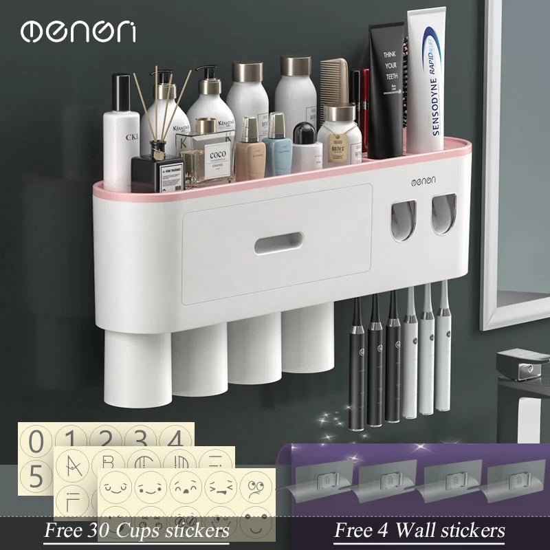 Magnetic Wall Toothbrush Holder Set - The Charming Comfort