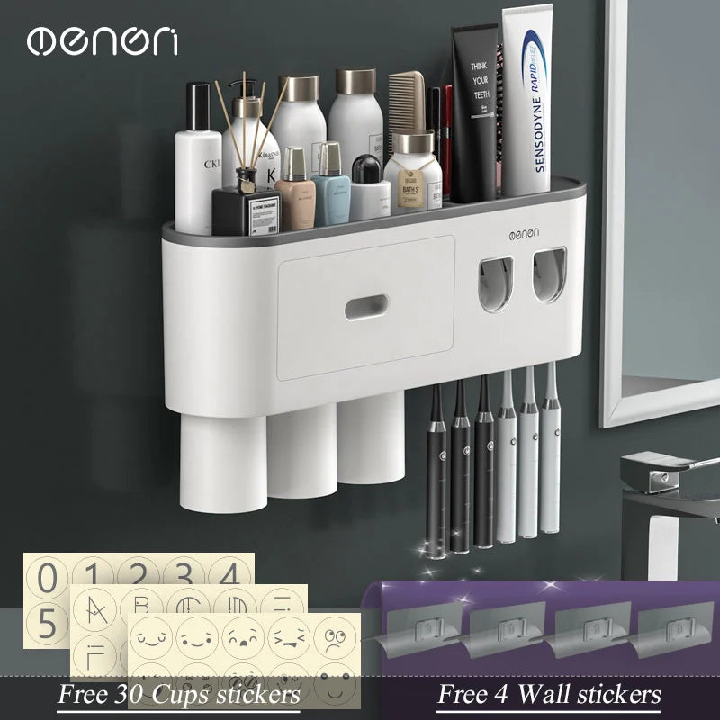Magnetic Wall Toothbrush Holder Set - The Charming Comfort