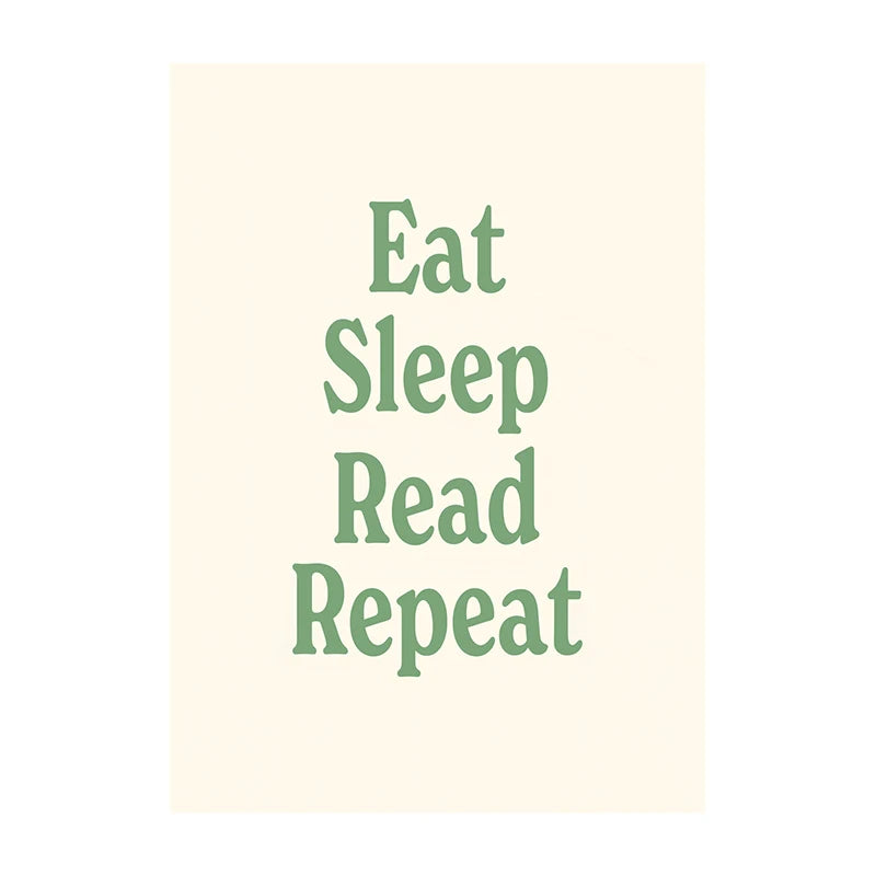 "Eat Sleep Read Repeat Canvas Art"