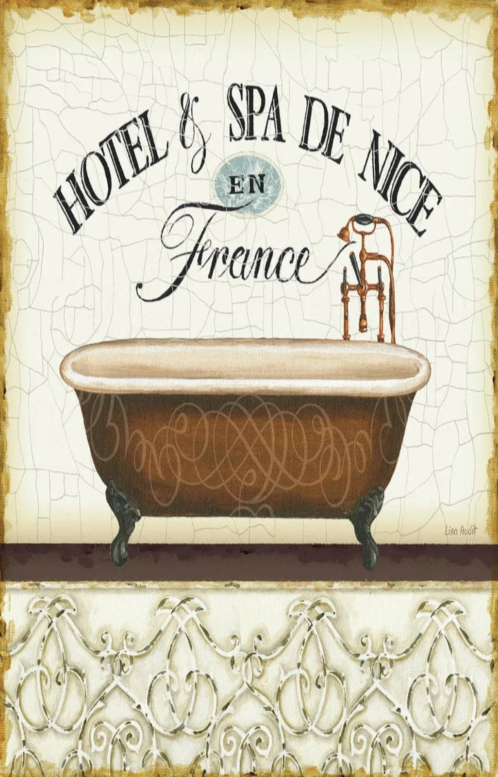 Vintage French Bathtub Wall Art