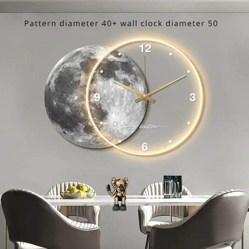 "Luxury Moon Earth LED Wall Clock" - The Charming Comfort