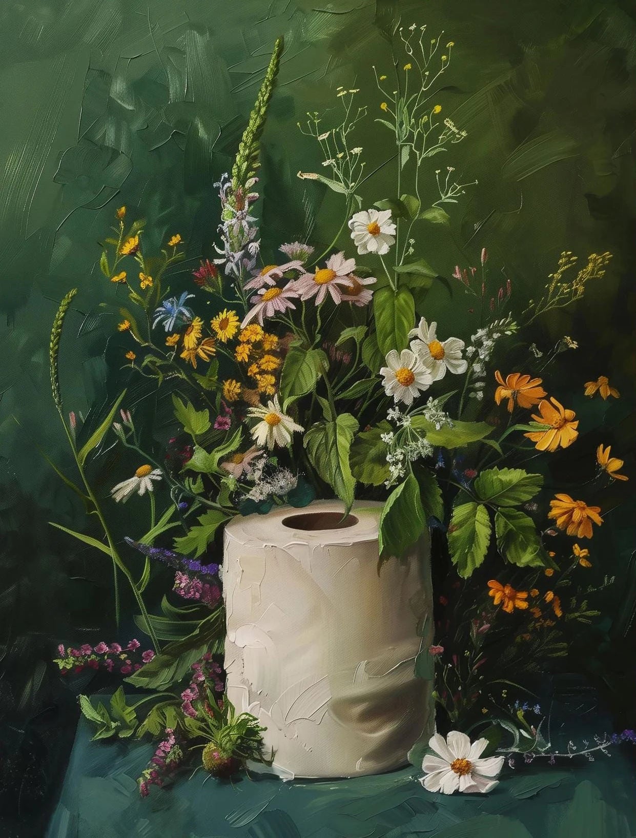 "Dark Woman Bathroom Plant Art"