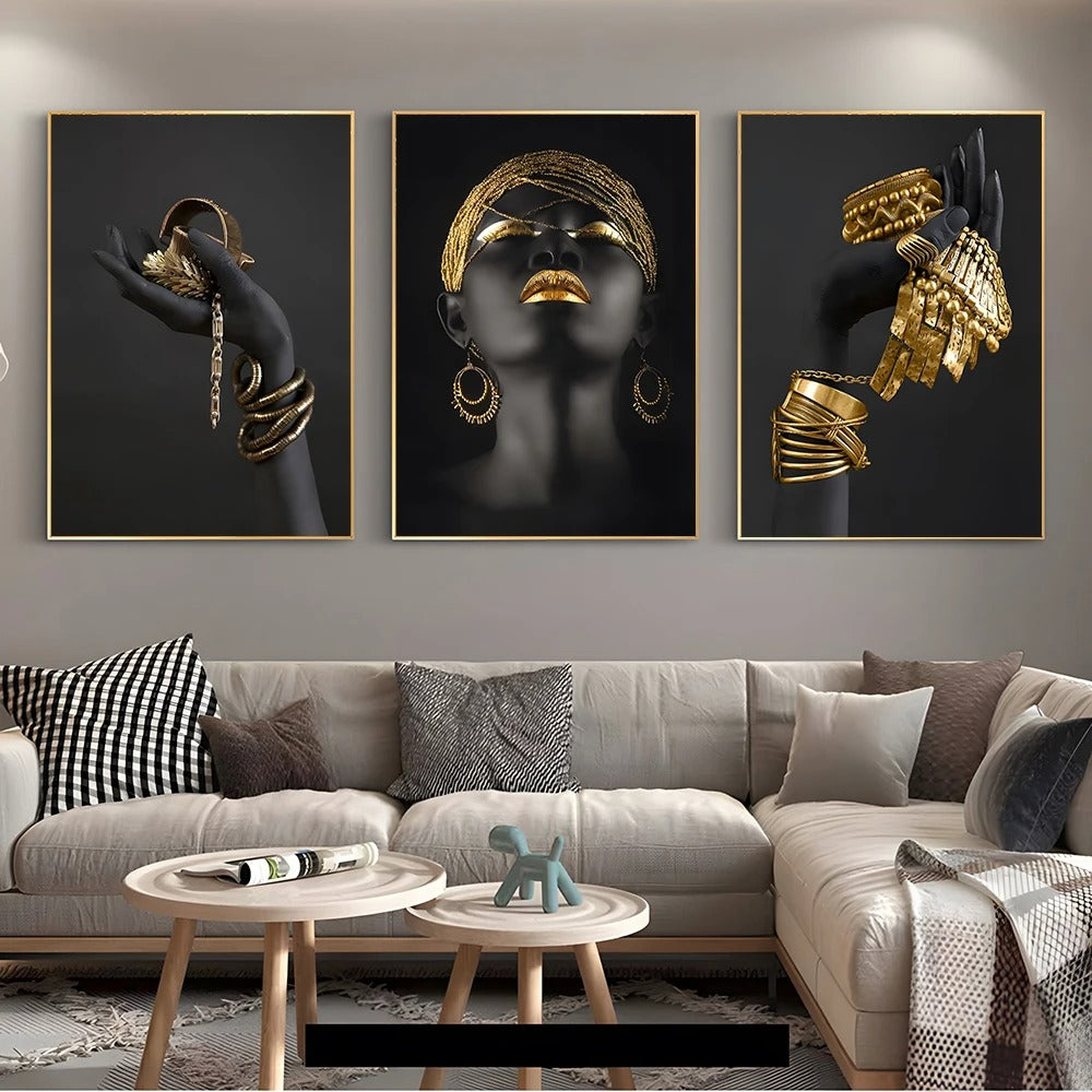 "Elegant African Woman Wall Art"