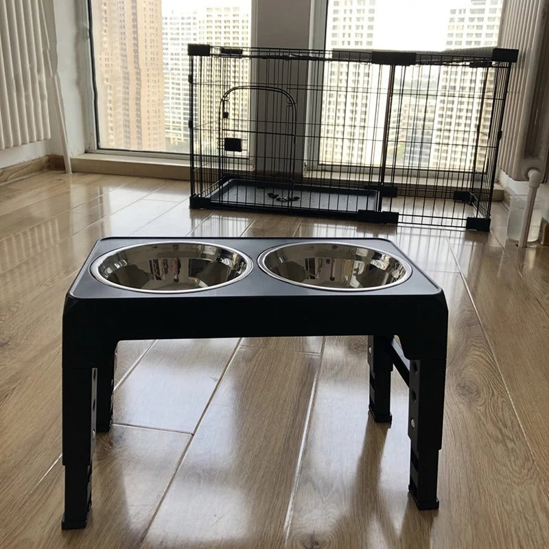 Elevated Dog Feeder with Bowls - The Charming Comfort