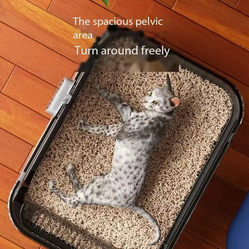 Semi-Closed Splashproof Cat Litter Box - The Charming Comfort