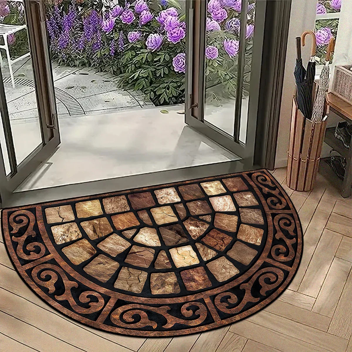 "Luxury Semi-Circular Welcome Mat" - The Charming Comfort