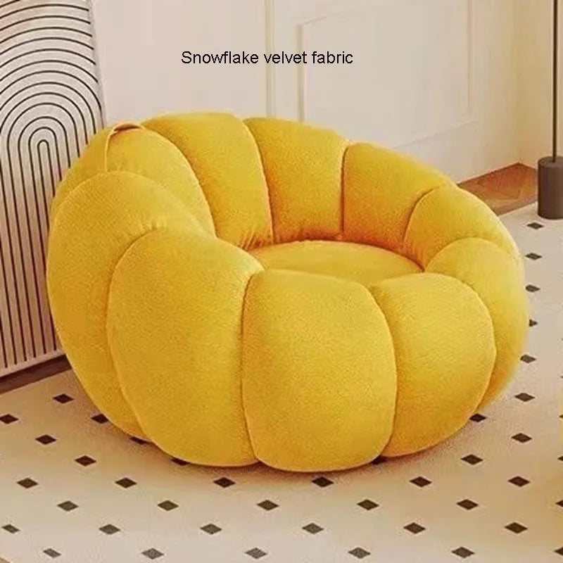 "Cozy Cream Pumpkin Sofa Chair" - The Charming Comfort