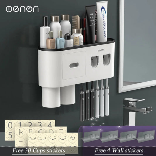 Magnetic Wall Toothbrush Holder Set - The Charming Comfort