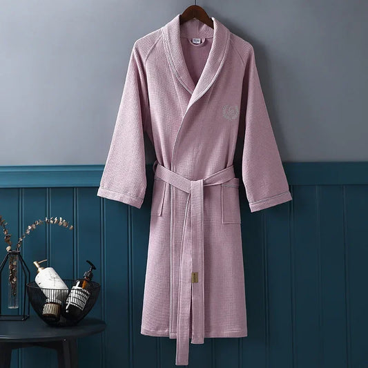 Luxury Cotton Waffle Bathrobe for Men - The Charming Comfort