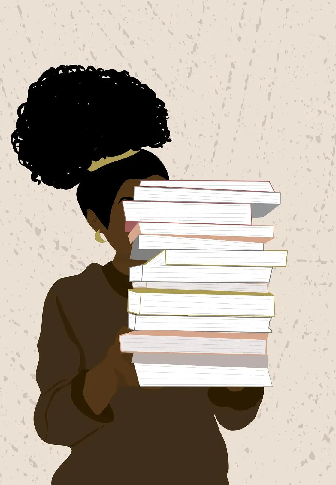 "Boho Minimalist Black Woman Art"