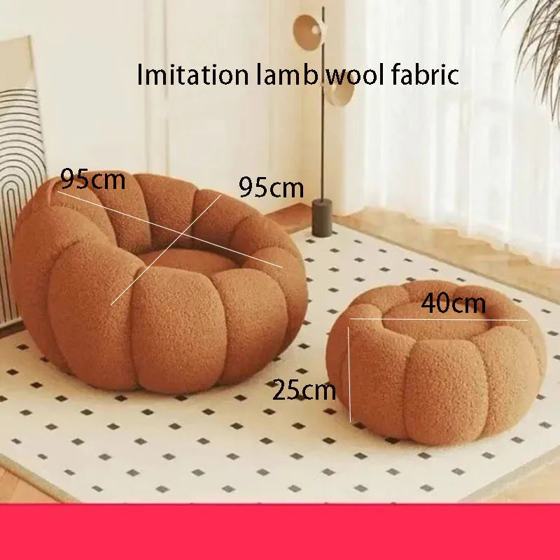 "Cozy Cream Pumpkin Sofa Chair" - The Charming Comfort