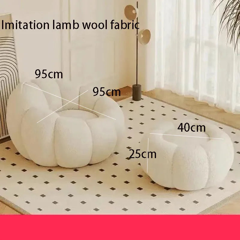 "Cozy Cream Pumpkin Sofa Chair" - The Charming Comfort