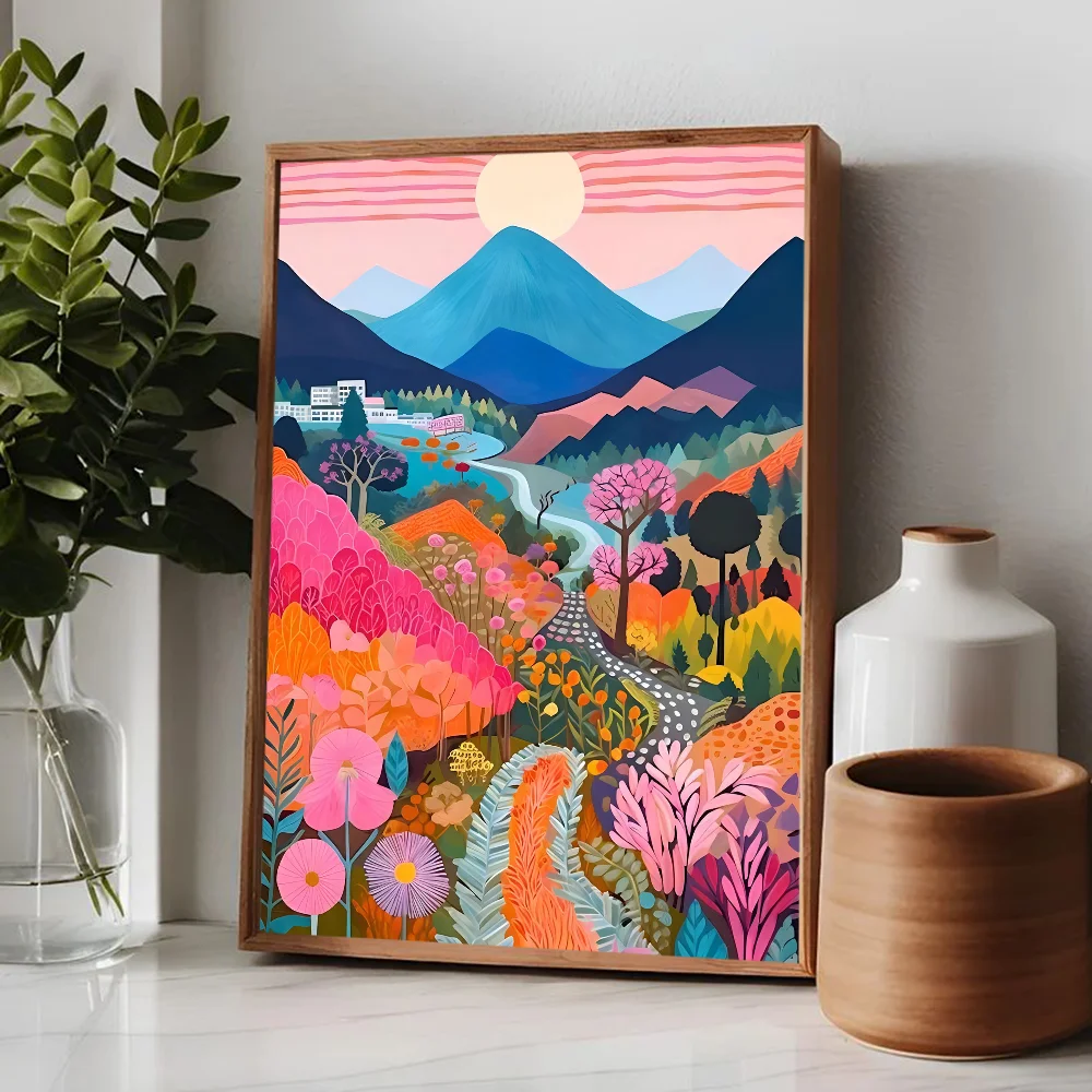 "Colorful Mountain Lake Art Print"