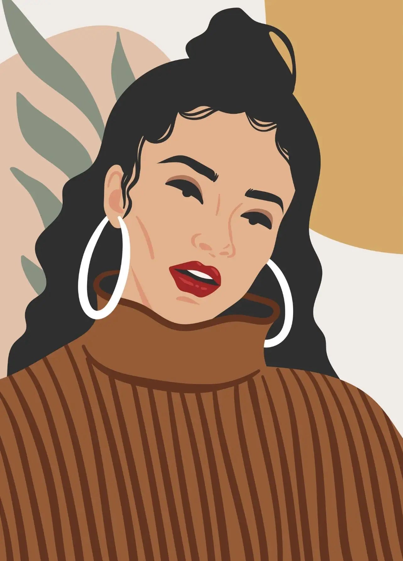 "Boho Minimalist Black Woman Art"