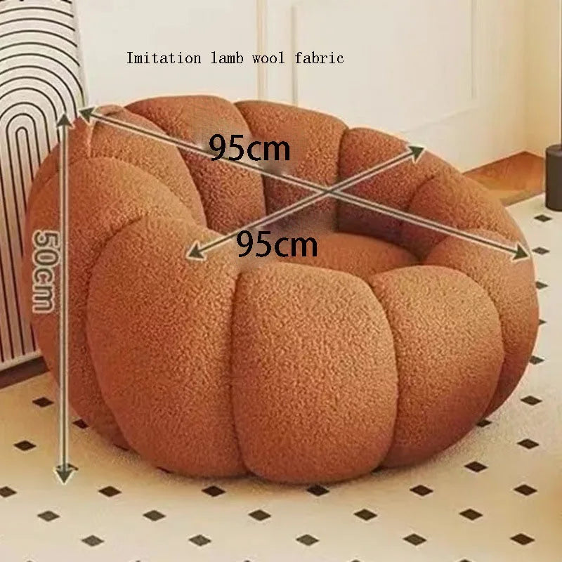 "Cozy Cream Pumpkin Sofa Chair" - The Charming Comfort