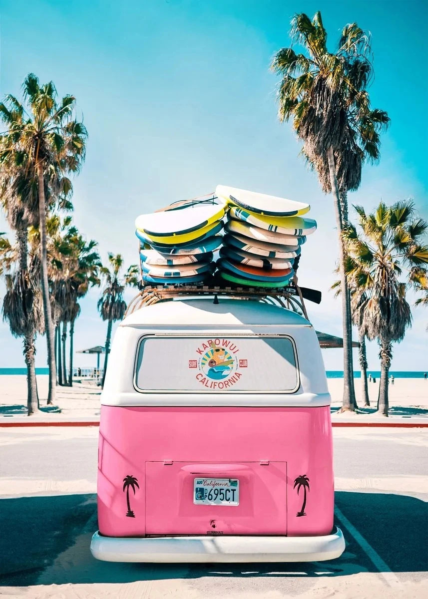 "Summer Beach Surfing Canvas Art"